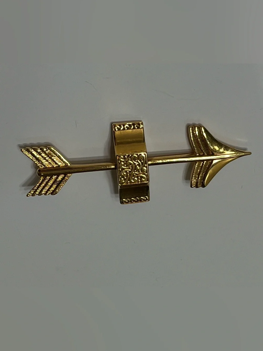 Signed AWR Designer Gold-tone Arrow Tie Bar/Pin